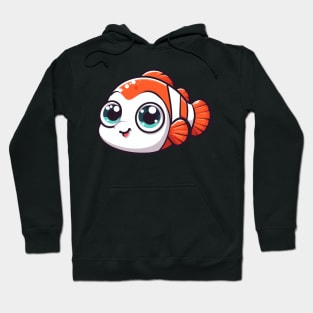 Cute Vectoral Clownfish Face Hoodie